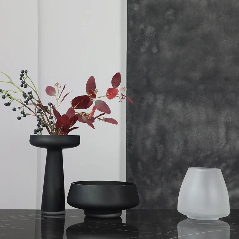 

Vases Nordic Glass Matte Simple Home Decoration Accessories For Living Room